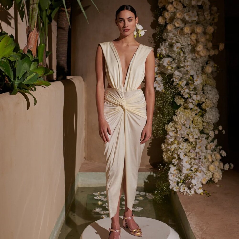 Baobab Collection Cream Draped Dress